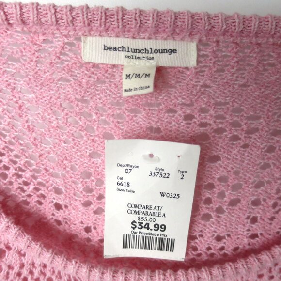 BeachLunchLounge Tiara Crochet Look Sweater Petal Pink Size M - Picture 8 of 8